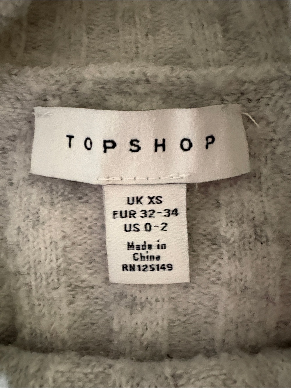 Topshop Light Gray Ribbed Mock Neck Sweater - Picture 2 of 5